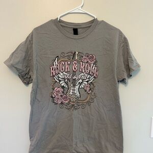 Gray Rock & Roll Graphic & Blue Shitts Creek TShirt Bundle